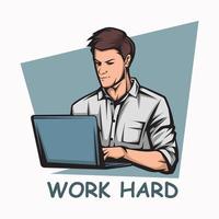 work hard vector