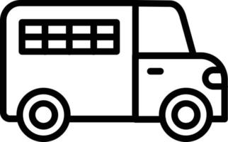 Police Van Vector Line Icon