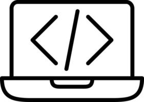 Coding Vector Line Icon