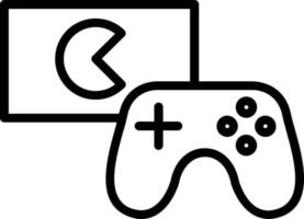 icono de línea de vector de consola de juegos