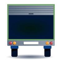 Open empty boot of the truck. Back side of the van. Moving out. Flat design. Vector illustration.