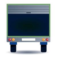 Open empty boot of the truck. Back side of the van. Moving out. Flat design. Vector illustration.