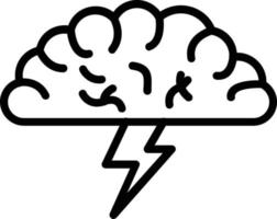 icono de línea de vector de lluvia de ideas