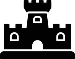 icono de glifo de castillo de arena vector