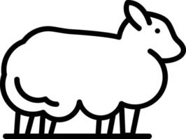 icono de línea de vector de oveja