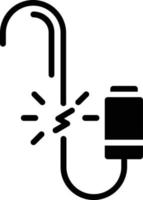 Broken Wire Glyph Vector Icon