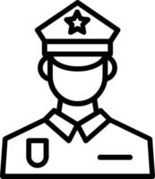 Police Man Vector Line Icon