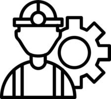 Worker Vector Line Icon