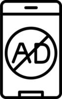 Ad Blocker Vector Line Icon