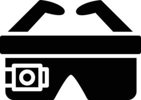 icono de glifo de vector de gafas inteligentes