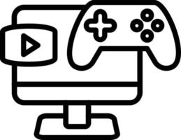 icono de línea de vector de videojuego