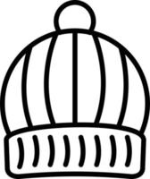 Wool Hat Vector Line Icon