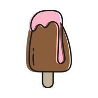 helado derretido aislado en un fondo blanco. el icono de contornos vectoriales. ilustración para el diseño de camisetas. vector