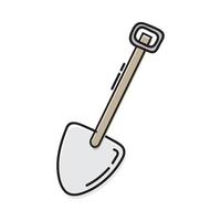 Vector hand drawn Shovel outline doodle icon. Shovel sketch illustration for print, web, mobile and infographics isolated on white background