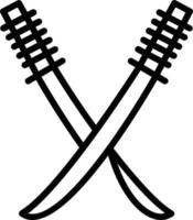 icono de línea de vector de katana