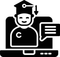 Online Course Glyph Icon vector