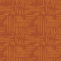 Contemporary boho seamless pattern background with abstract lines and curves. Trendy mid century modern style print vector