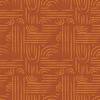 Contemporary boho seamless pattern background with abstract lines and curves. Trendy mid century modern style print vector