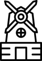 Windmill Vector Line Icon