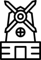 Windmill Vector Line Icon