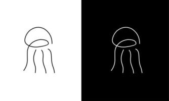 Illustration vector graphics of template logo abstract line art jelly fish simple design