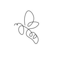 Illustration vector graphics of abstract line art shape bee