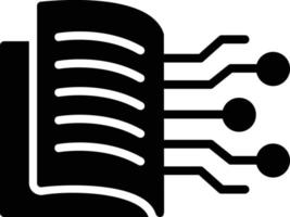 icono de glifo de vector de libro digital