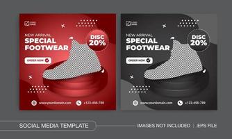 Special footwear and fashion social media posts design vector