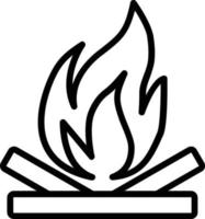 Bonfire Vector Line Icon
