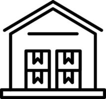 Warehouse Vector Line Icon