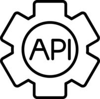 icono de línea de vector api