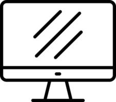 icono de línea de vector de monitor