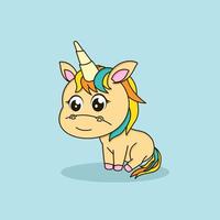 linda caricatura de unicornio. personaje de ilustración vectorial