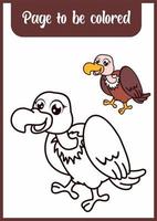 coloring book for kids. vulture vector