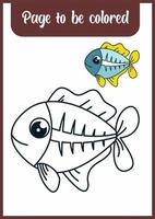 coloring book for kids. x ray fish vector