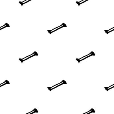 Black skeletons in various poses pattern. Halloween design. Perfect for fall, holidays, fabric, textile. Seamless repeat swatch.