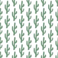 Cute hand drawn cactuses seamless pattern. Mexican symbol. Wild West theme. Hand drawn colored trendy Vector print.