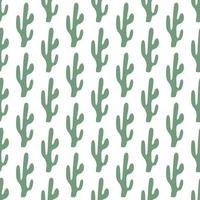 Cute hand drawn cactuses seamless pattern. Mexican symbol. Wild West theme. Hand drawn colored trendy Vector print.