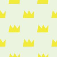 Cute yellow crown. Vector doodle  seamless pattern of  drawing.Childish design for baby clothes, bedding, textiles, print, wallpaper.