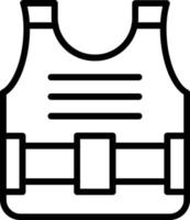 Bullet Proof Jacket Vector Line Icon