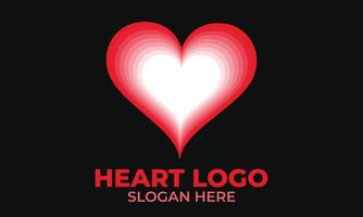 logotipo en forma de corazón o diseño de logotipo de amor. logotipo de corazón vectorial o diseño de aplicación o icono. vector