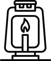 Oil Lamp Vector Line Icon