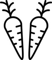 icono de línea de vector de zanahorias