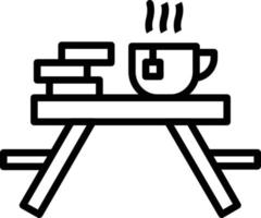 Picnic Table Vector Line Icon