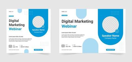 banner template webinar simple modern background, Suitable for web banner, business webinar, seminar, Corporate Meeting, poster and many more vector