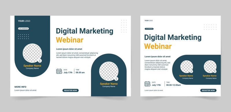 banner template webinar simple modern background, Suitable for web banner, business webinar, seminar, Corporate Meeting, poster and business conference