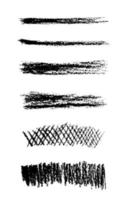 Set of vector grungy charcoal pencil art brushes. Easy edit color and apply to any path, write and draw.