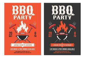 Barbecue party flyer template, bbq flyer