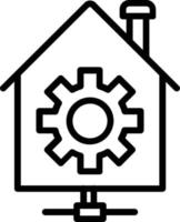 icono de línea de vector de automatización del hogar