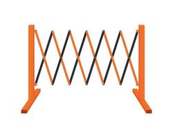 Sliding road barrier. Traffic obstacle isolated on white background. Work zone safety fence vector